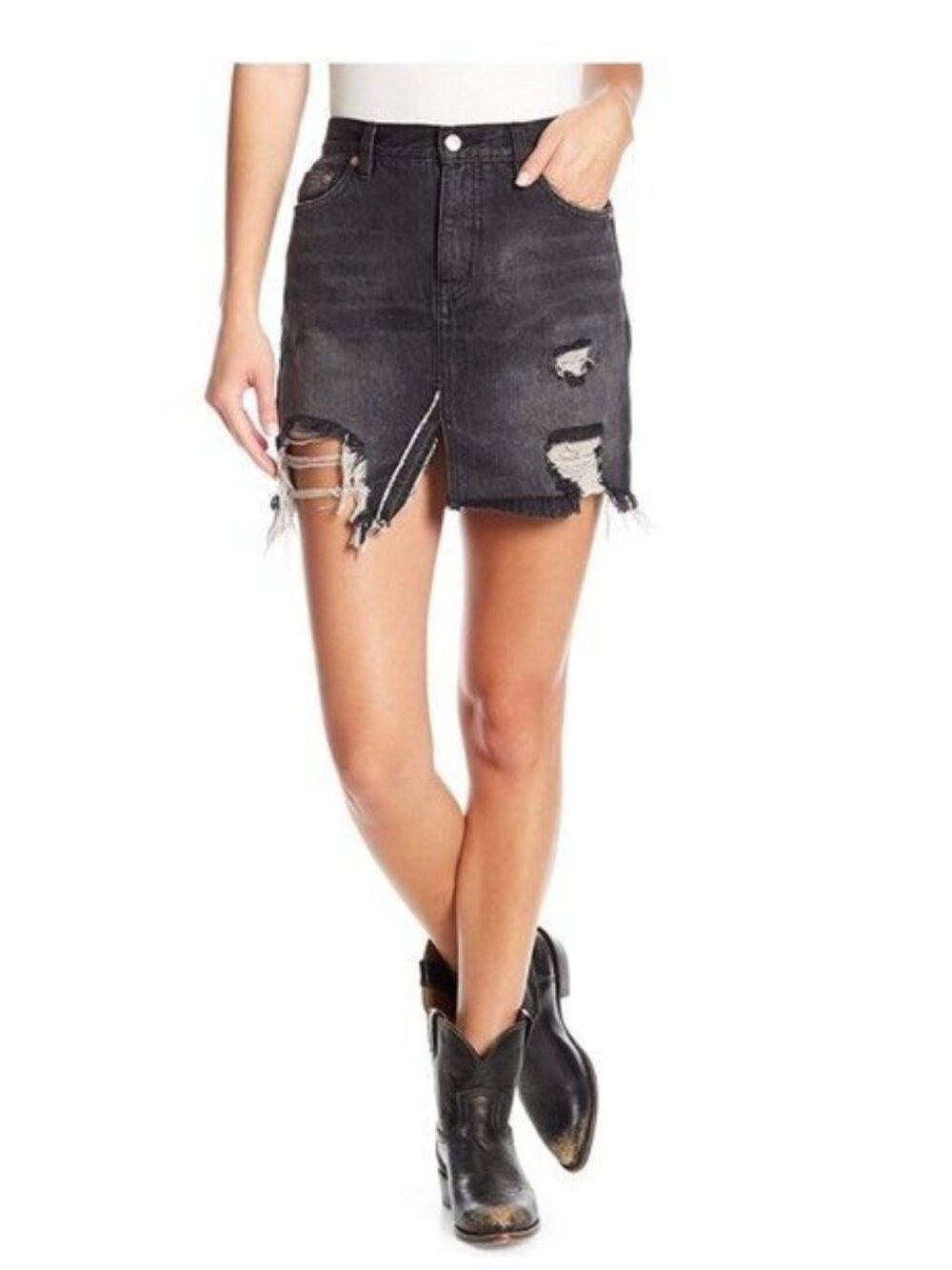 We The Free Relaxed & Destroyed Mini Skirt - 4